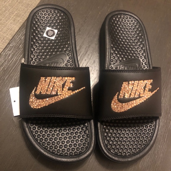 glitter nike sandals